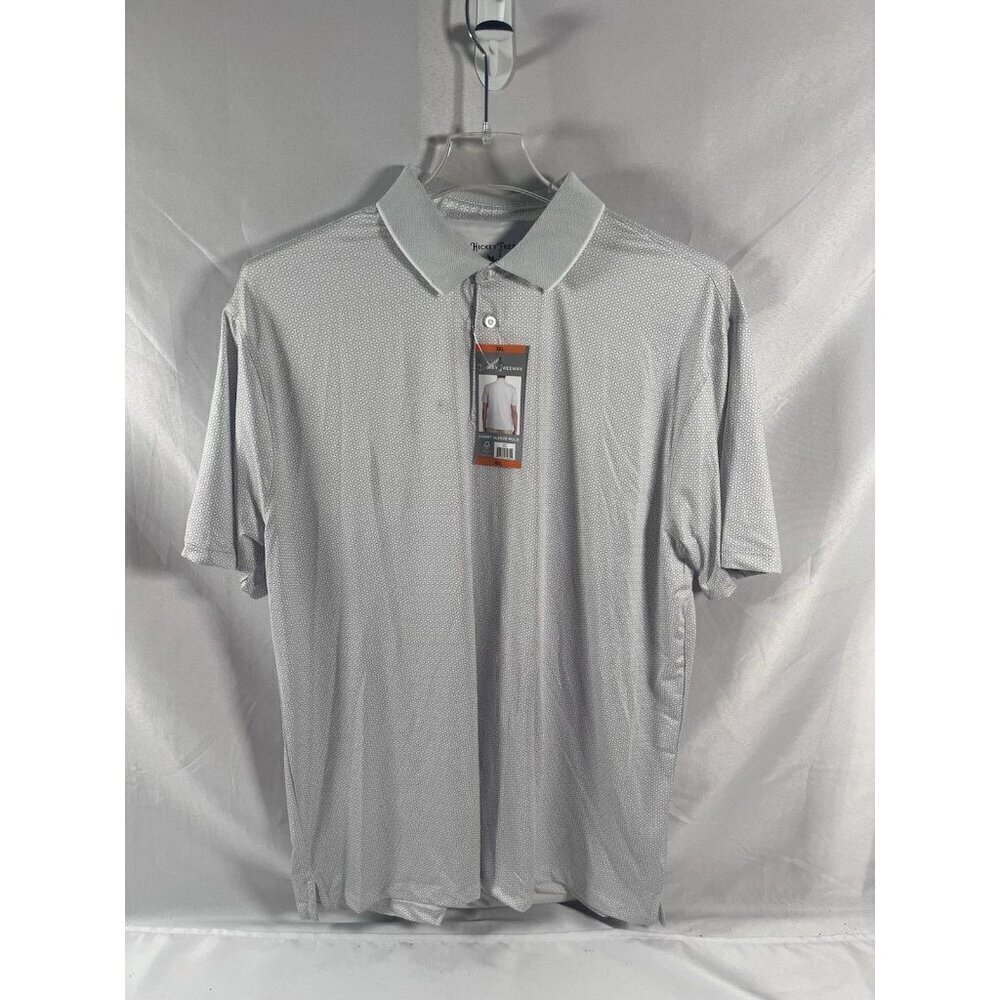 Hickey Freeman Golf Polo Shirt Adult XL White/Gray NWT